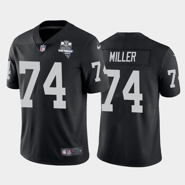 Men's Las Vegas Raiders #74 Kolton Miller Black NFL 2020 Inaugural Season Vapor Limited Stitched Jersey Men's Las Vegas Raiders #74 Kolton Miller Black NFL 2020 Inaugural Season Vapor Limited Stitched Jersey
